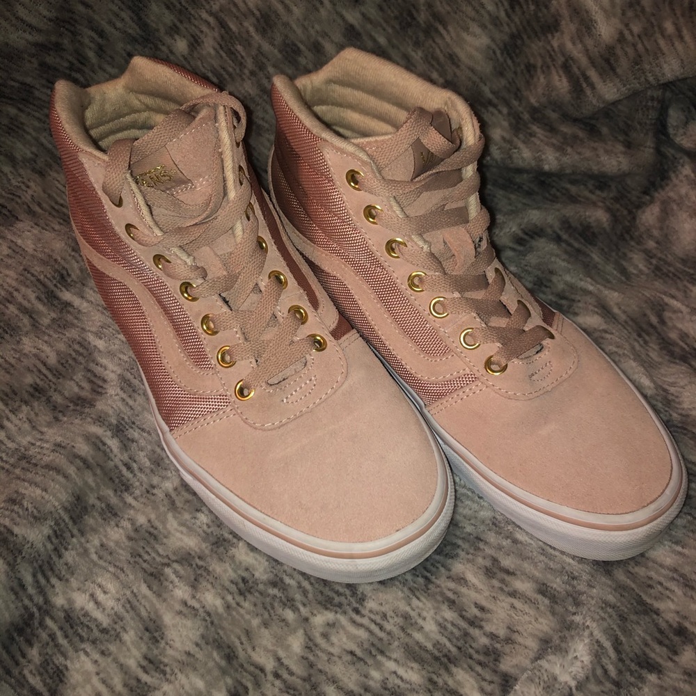 Millennial pink high top Vans